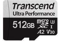 SD microSD Card 512GB Transcend SDXC USD340S w/Adapter