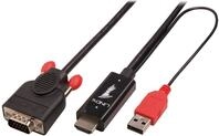 LINDY HDMI an VGA Kabel mit USB Typ A f&uuml;r Strom 1080p 1m