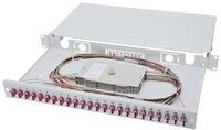 DIGITUS LWL Splei&szlig;box 1HE best&uuml;ckt 24x LC DX OM4 grau