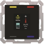MDT BE-TAS55T406.01 KNX Taster Smart 55 4-f m.Farbdisplay u.T-/F-Sensor sw matt