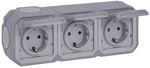 Legrand 069743L Plexo New FRAP IP44 Steckdose 3fach grau waagerecht