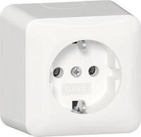 GIRA 444013 SCHUKO-Steckdose AP m.Montageplatte Reinwei&szlig;