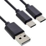 InLine&reg; USB 2in1 Y-Ladekabel, 1x USB-A Stecker an 2x USB-C Stecker, 0,5m