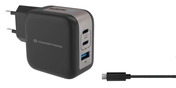 Conceptronic 3-Port 67W GaN USB-PD-Ladeger&auml;t mit USB-C-Ladekabel, USB-C x 2, USB-A x