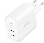 Logilink Steckdosenadapter, 2x USB-C, GaN, 40W