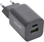 InLine&reg; Power Delivery + Quick Charge USB Netzteil, 33W, USB-A + USB-C, schwarz