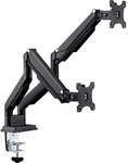 InLine&reg; Tischhalterung mit Lifter & USB/Audio, 2 Monitore bis 81cm (32),schwarz
