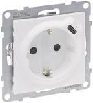 Legrand 765126 SEANO Schuko-Steckdose +USB-C m.Steckklemmen Ultrawei&szlig;