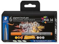 STAEDTLER MultiInk Pigment Arts brush pen 6er-Set grau&Caram retail