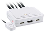 InLine&reg; KVM Switch, 2-fach, USB-C zu DisplayPort 1.2, 4K, Audio, integr. Kabel