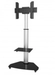 TV Trolley f&uuml;r LCD LED TV 37-70", silber, mit Ablage