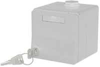 Metz IP44 Modul-AP-Geh&auml;use 1309470003-I m.Klappdeckel u.Schloss grau 2 Port leer