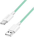 USB 2.0 Type-C cable, A/M to C/M, 480 Mbps, 60W, nylon, green, 1.5 m