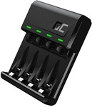 Green Cell Akku Ladeger&auml;t VitalCharger Ni-MH AA/AAA MicroUSB/USB-C Port Schwarz