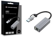 CONCEPTRONIC Adapter USB-C/-A3.0->GbE 5Gbs 0.18m gr