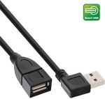 InLine&reg; Smart USB 2.0 Verl&auml;ngerung gewinkelt, ST / BU, Typ A, schwarz, 0,2m