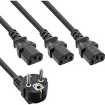 InLine&reg; Netz-Y-Kabel, 1x Schutzkontaktstecker zu 3x Kaltger&auml;testecker, 1m