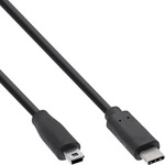InLine&reg; USB 2.0 Kabel, USB-C Stecker an Mini-B Stecker, schwarz, 0,5m