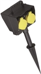 Bachmann Gartensteckdose IP44 394.182 m.Erdspie&szlig; 4 Schuko-Steckdosen Zul. 2m