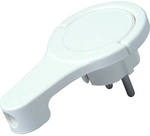 Kopp Kunststoff-Schutzkontakt-Flachstecker, B&uuml;gel, f&uuml;r 3x1,5 mm&sup2;, arktiswei&szlig;