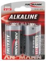 ANSMANN 1514-0000 RED Alkaline-Batterie, Mono (D), LR20, 2er Pack