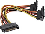 InLine&reg; SATA Strom-Y-Kab., SATA BU/2x SATA ST gew., m. Sicherheitslaschen,...