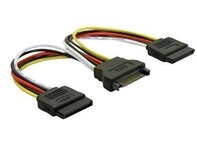 DELOCK Stromkabel SATA 15Pin -> 2x SATA HDD gerade Bu/St