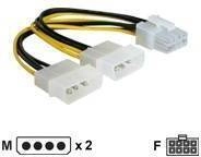 DELOCK Stromkabel 2x Molex 4pin St -> PCI Express 8pin inter