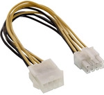 InLine&reg; Strom Verl&auml;ngerung intern, Netzteil zu Mainboard 8pol. ST / BU, 0,20m