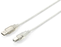 Equip 128651 USB Kabel USB 2.0 3 m USB A USB B Silber, Transparent