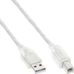 InLine&reg; USB 2.0 Kabel, A an B, transparent, 10m