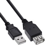 InLine&reg; USB 2.0 Verl&auml;ngerung, Stecker / Buchse, Typ A, schwarz, 3m