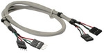 InLine&reg; USB 2.0 Verl., intern, 2x 4pol Pfostenstecker / Pfostenbuchse, 0,60m