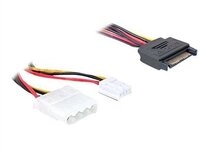 DELOCK Stromkabel SATA 15Pin -> Molex 4Pin +1x Floppy 0.30m