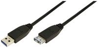 Logilink USB Kabel A -> A St/Bu 2.00m Verl. schwarz