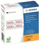 HERMA Nummernetik. doppelt selbstkl. 10x22 mm Aufdruck rot