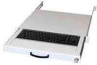 aixcase 19" Rack 1U Tastatur DE Trackball PS2&USB lichtgrau
