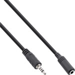 InLine&reg; Klinken Adapterkabel 4pol. 2,5mm Stecker -> 4pol. 3,5mm Buchse, 0,2m