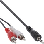 InLine&reg; Cinch/Klinke Kabel, 2x Cinch Stecker an 3,5mm Klinke Stecker, 7m