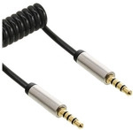 InLine&reg; Slim Audio Spiralkabel Klinke 3,5mm ST/ST, 4-polig, Stereo, 2m