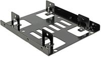 DELOCK Einbausatz 3,5" f&uuml;r 2x 2,5" HDD/SSDs Metall schwarz