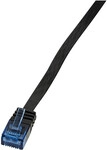 Logilink Patch cable flat Cat.5e U/UTP, black, 2,0m