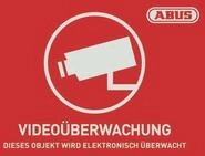 ABUS Warnaufkleber Video -D- AU1420 148x105mm rot mit Abus Logo