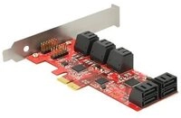 DELOCK PCI Expr Card 10x SATA III int +Low Profile