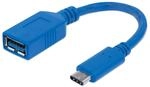 MANHATTAN USB Kabel 3.1 C -> A St/Bu 0.15m blau