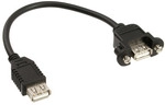 InLine&reg; USB 2.0 Adapterkabel, Buchse A auf Einbaubuchse A, 0,20m