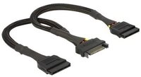 DELOCK Stromkabel SATA 15pin -> 2x SATA 15pin Bu/St 0.25m