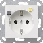 GIRA 267703 FI-Schutzsteckdose 30mA m.Shutter System 55 Reinwei&szlig; gl&auml;nzend