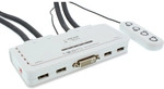 InLine&reg; KVM Switch, 4-fach, DVI-D, USB, mit Audio, integr. Kabel