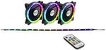 LED L&uuml;fter Inter-Tech Argus RS-04 RGB (3x RGB 120mm L&uuml;fter + 50cm LED Band)
